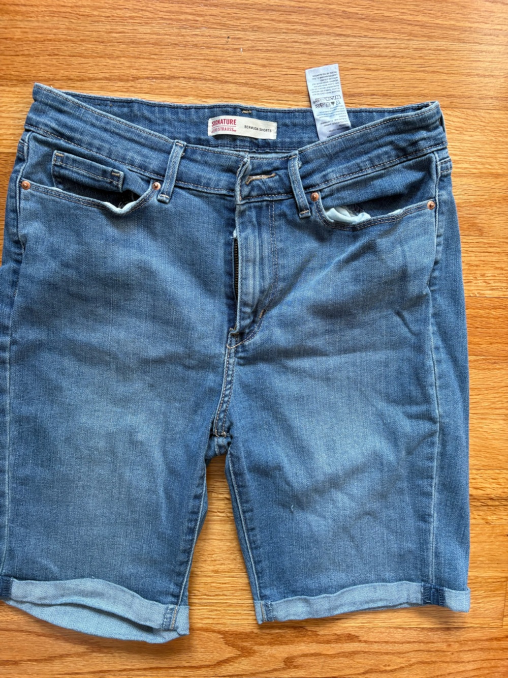 Levi's Women's Blue Denim Bermuda Shorts